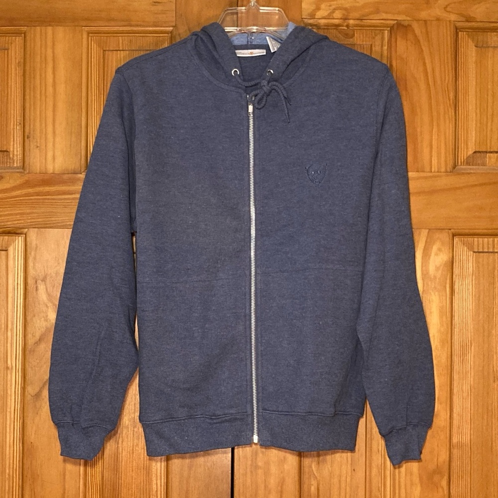 NWOT Preswick & Moore Vintage 90s Hooded Sweatshirt Zip Up Jacket Coat Blue MP